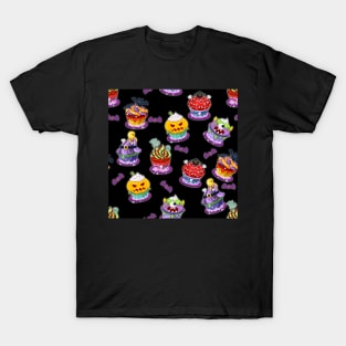 Spooky Halloween Cupcakes Pattern T-Shirt